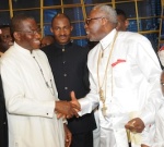 President Jonathan and Pastor Oritsejafor during the clergyman's 40th Anniversary in the ministry hisWarri church